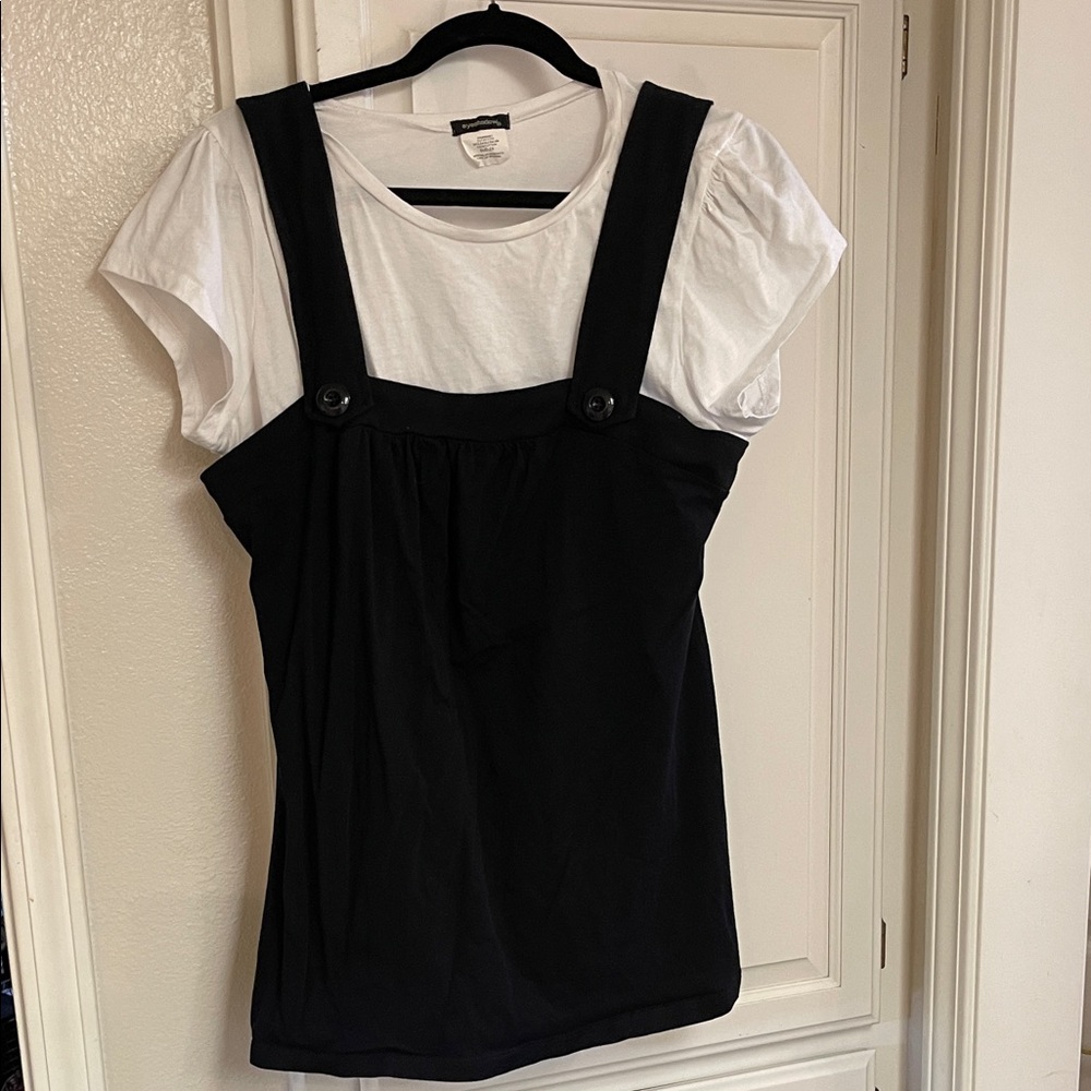 Eyeshadow Black and White Layered Blouse